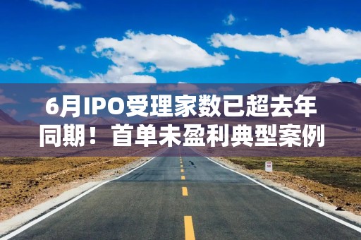 6月IPO受理家数已超去年同期！首单未盈利典型案例或本月出炉