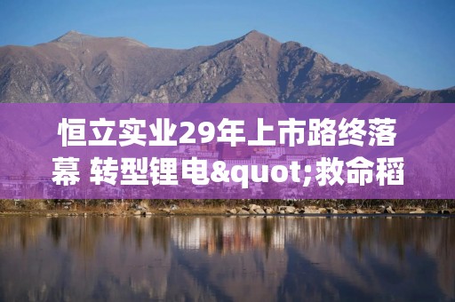 恒立实业29年上市路终落幕 转型锂电"救命稻草"反成"催命符"