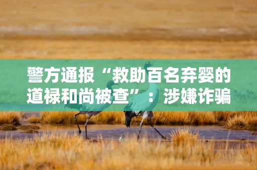 警方通报“救助百名弃婴的道禄和尚被查”：涉嫌诈骗犯罪被采取刑事强制措施