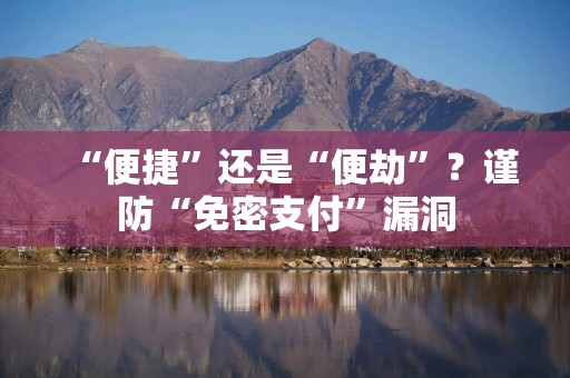 “便捷”还是“便劫”？谨防“免密支付”漏洞