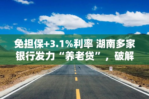 免担保+3.1%利率 湖南多家银行发力“养老贷”，破解养老金短缺难题