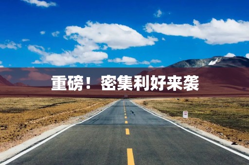 重磅！密集利好来袭