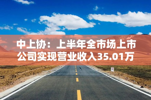中上协：上半年全市场上市公司实现营业收入35.01万亿元，分红回购规模再创新高