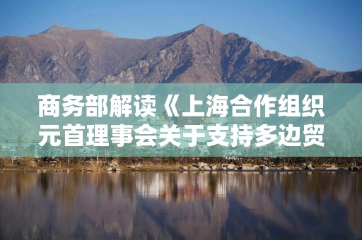 商务部解读《上海合作组织元首理事会关于支持多边贸易体制的声明》