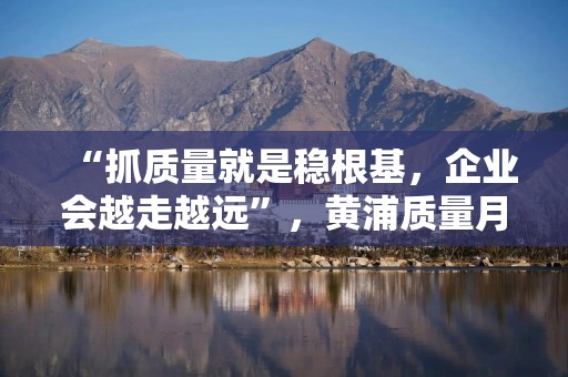 “抓质量就是稳根基，企业会越走越远”，黄浦质量月活动聚焦“海派质量文化”