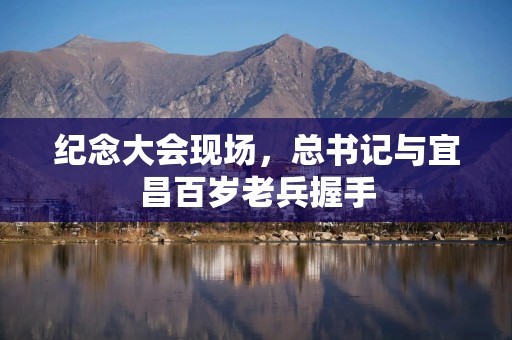 纪念大会现场，总书记与宜昌百岁老兵握手