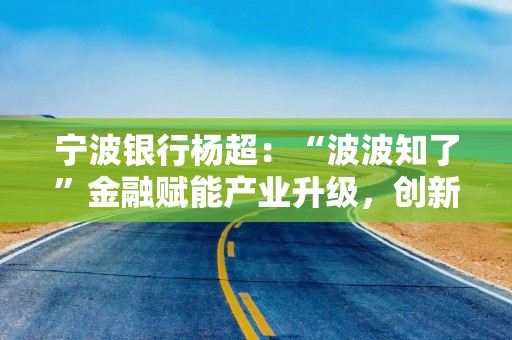 宁波银行杨超：“波波知了”金融赋能产业升级，创新服务助力发展