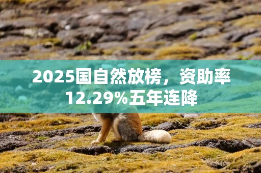 2025国自然放榜，资助率12.29%五年连降