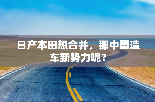 日产本田想合并，那中国造车新势力呢？
