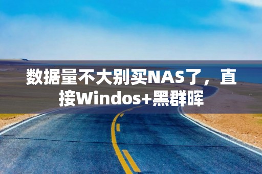 数据量不大别买NAS了，直接Windos+黑群晖
