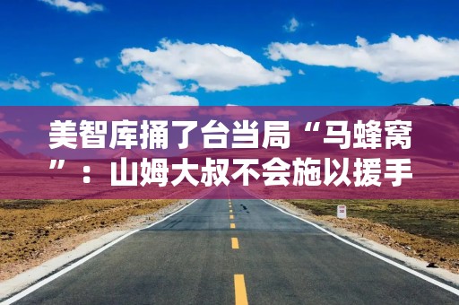 美智库捅了台当局“马蜂窝”：山姆大叔不会施以援手