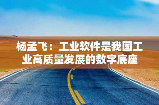 杨孟飞：工业软件是我国工业高质量发展的数字底座
