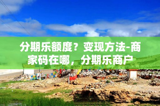 分期乐额度？变现方法-商家码在哪，分期乐商户