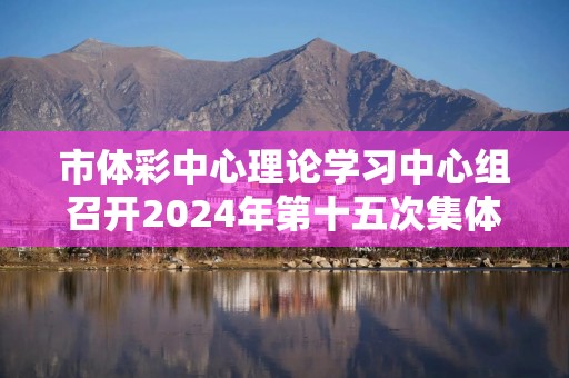 市体彩中心理论学习中心组召开2024年第十五次集体（扩大）学习会