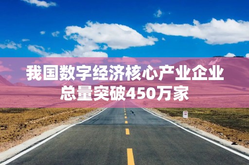 我国数字经济核心产业企业总量突破450万家