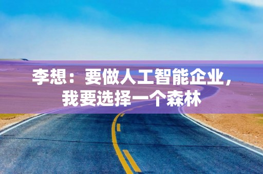 李想：要做人工智能企业，我要选择一个森林