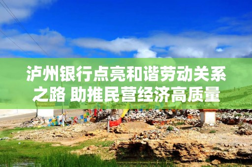 泸州银行点亮和谐劳动关系之路 助推民营经济高质量发展