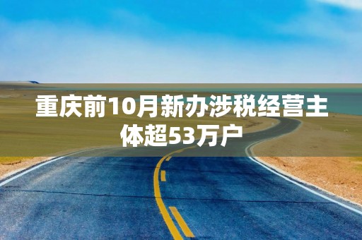 重庆前10月新办涉税经营主体超53万户