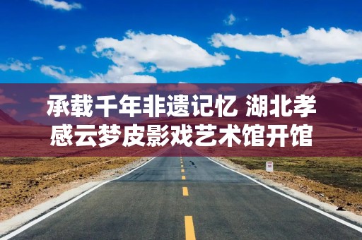承载千年非遗记忆 湖北孝感云梦皮影戏艺术馆开馆