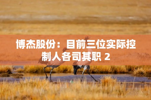 博杰股份：目前三位实际控制人各司其职 2