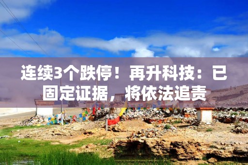 连续3个跌停！再升科技：已固定证据，将依法追责