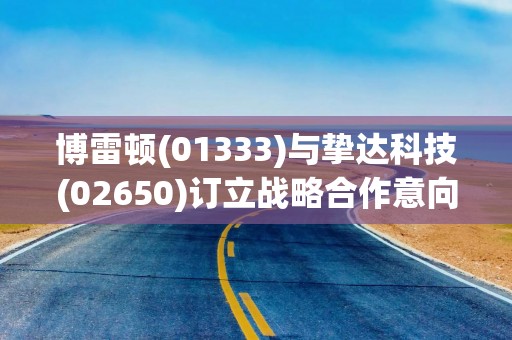 博雷顿(01333)与挚达科技(02650)订立战略合作意向书，在新能源工程设备及智能充电基础设施领域展开长期战略合作