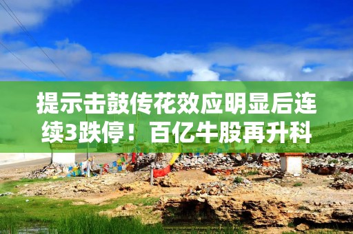 提示击鼓传花效应明显后连续3跌停！百亿牛股再升科技刚刚宣布：必要时将报案