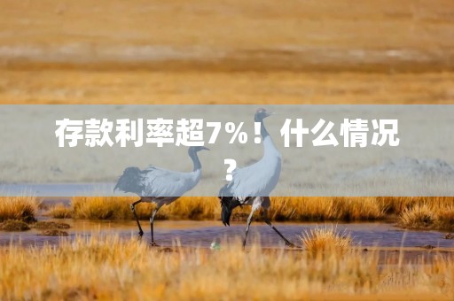 存款利率超7%！什么情况？