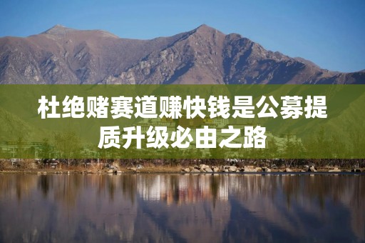 杜绝赌赛道赚快钱是公募提质升级必由之路