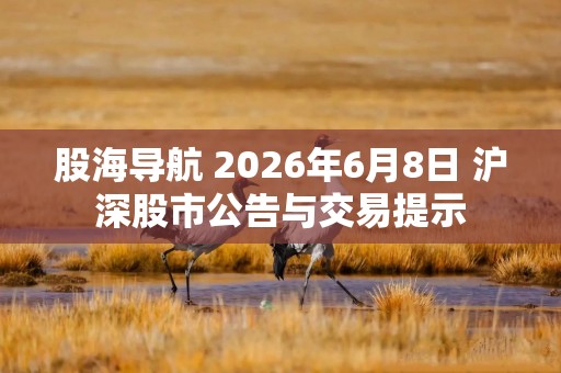 股海导航 2026年6月8日 沪深股市公告与交易提示