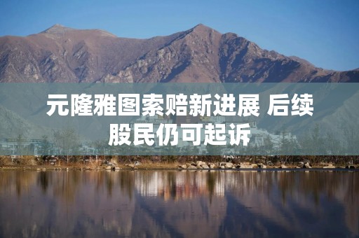 元隆雅图索赔新进展 后续股民仍可起诉