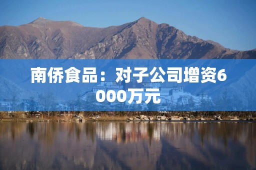 南侨食品：对子公司增资6000万元