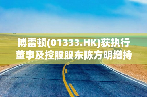 博雷顿(01333.HK)获执行董事及控股股东陈方明增持10.3万股公司H股