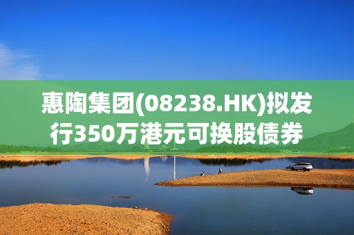 惠陶集团(08238.HK)拟发行350万港元可换股债券