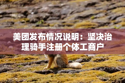 美团发布情况说明：坚决治理骑手注册个体工商户