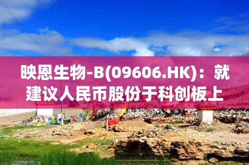 映恩生物-B(09606.HK)：就建议人民币股份于科创板上市通过上海监管局辅导验收