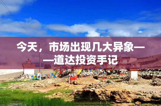 今天，市场出现几大异象——道达投资手记