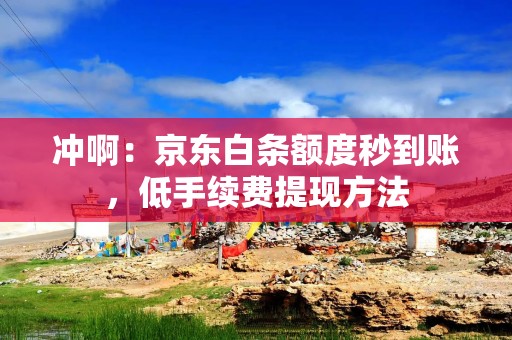 冲啊：京东白条额度秒到账，低手续费提现方法