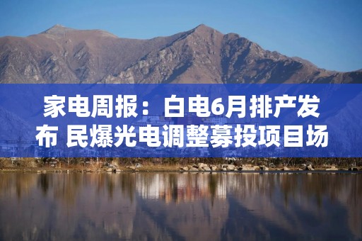 家电周报：白电6月排产发布 民爆光电调整募投项目场地用于PCB钻针扩产