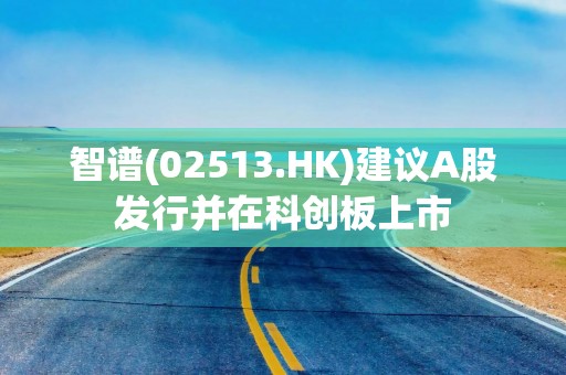 智谱(02513.HK)建议A股发行并在科创板上市