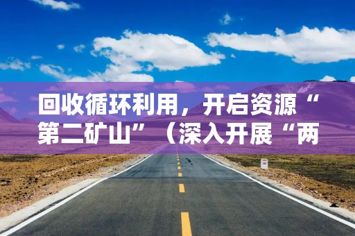 回收循环利用，开启资源“第二矿山”（深入开展“两新”工作  着力扩大国内需求）