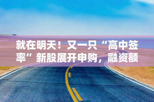 就在明天！又一只“高中签率”新股展开申购，融资额超200亿元！如果中签，能带来多少回报？