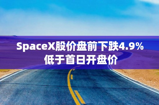 SpaceX股价盘前下跌4.9% 低于首日开盘价