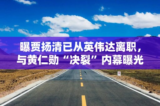 曝贾扬清已从英伟达离职，与黄仁勋“决裂”内幕曝光