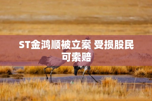ST金鸿顺被立案 受损股民可索赔