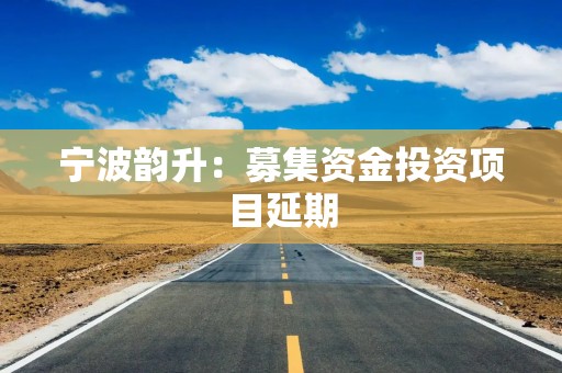 宁波韵升：募集资金投资项目延期