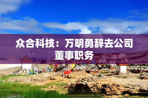 众合科技：万明勇辞去公司董事职务