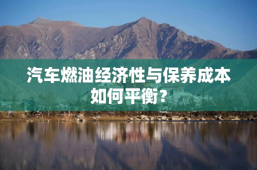 汽车燃油经济性与保养成本如何平衡？