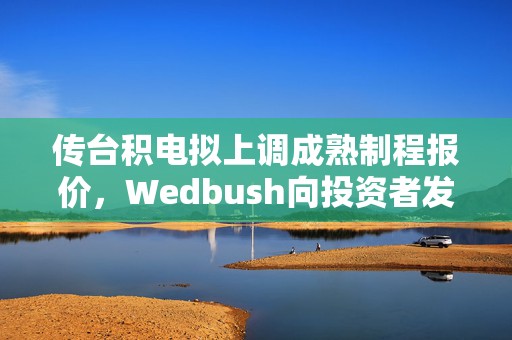 传台积电拟上调成熟制程报价，Wedbush向投资者发出信号
