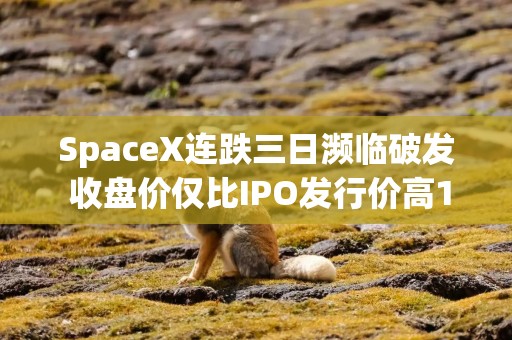 SpaceX连跌三日濒临破发 收盘价仅比IPO发行价高1美元